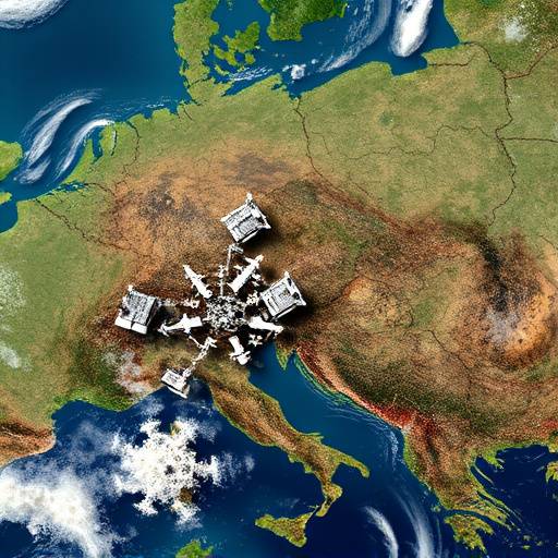 Immagine satellitare del conflitto in Ucraina