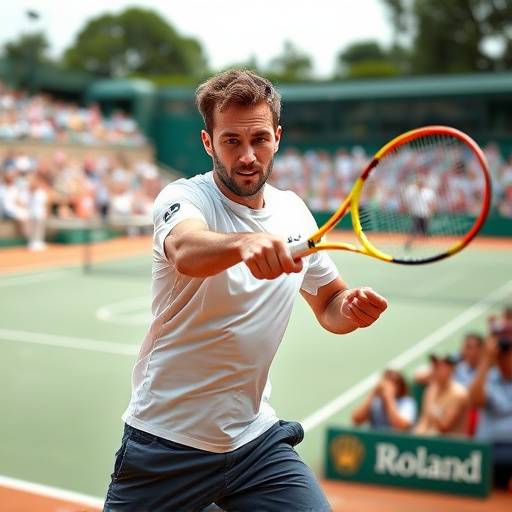 Jannik Sinner che gioca un rovescio durante una partita al Roland Garros