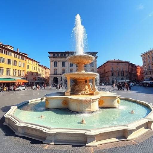 Una foto di Piazza Navona a Roma, con la Fontana dei Quattro Fiumi in primo piano.